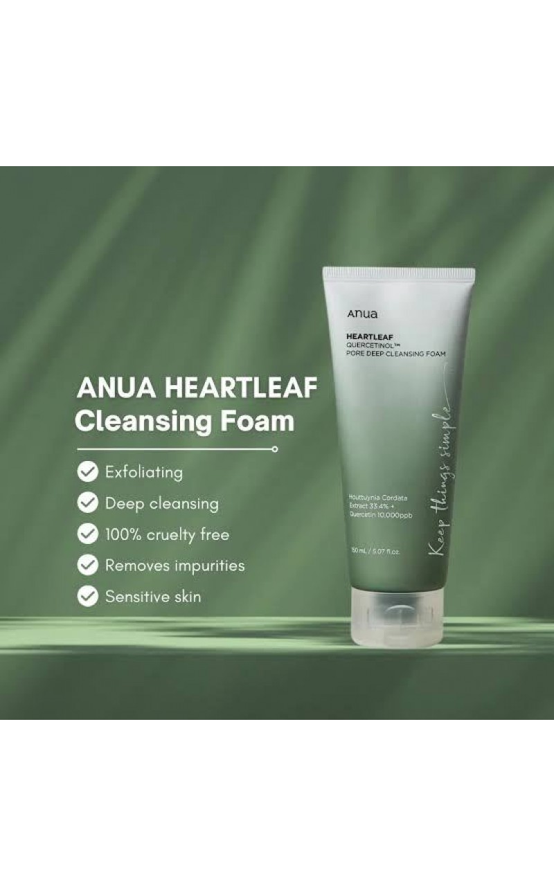 ANUA HEARTLEAF SUCCINIC MOISTURE CLEANSING FOAM Süksinik asitle yıkama için jel-köpük 150 ML