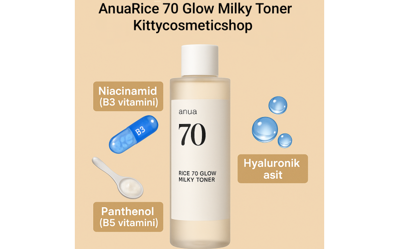 ANUA RICE 70 GLOW MILKY TONERPirinçli Işıltılı Ciltler İçin Sütlü Tonik 250 ML