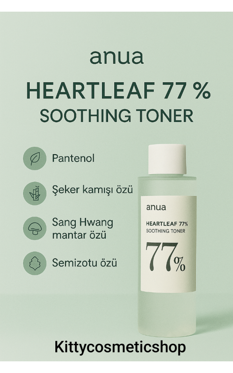 ANUA HEARTLEAF 77% SOOTHING TONER Houttuynia bazlı dengeleyici tonik 250 ML