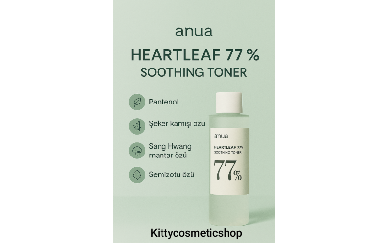 ANUA HEARTLEAF 77% SOOTHING TONER Houttuynia bazlı dengeleyici tonik 250 ML