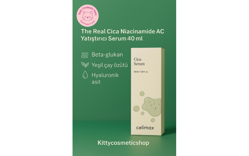 Celimax Cica Niacinamide AC Calming Serum Centella ve %5 Niacinamid İçeren Yatıştırıcı Serum 40 ML