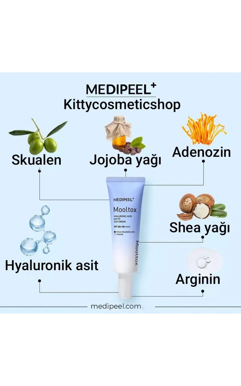 Medi peel Hyaluronic Acid Aqua Mooltox AIR FIT Sun Cream SPF 50+ PA++++, 50 ml