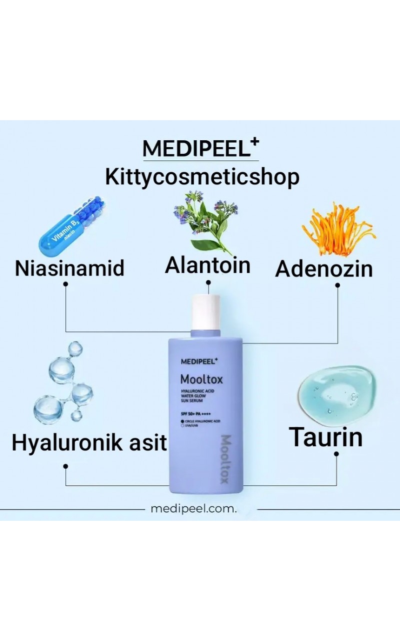 Medi-Peel Mooltox Hyaluronik Asit Su Parıltılı Güneş Serumu, 52 ml