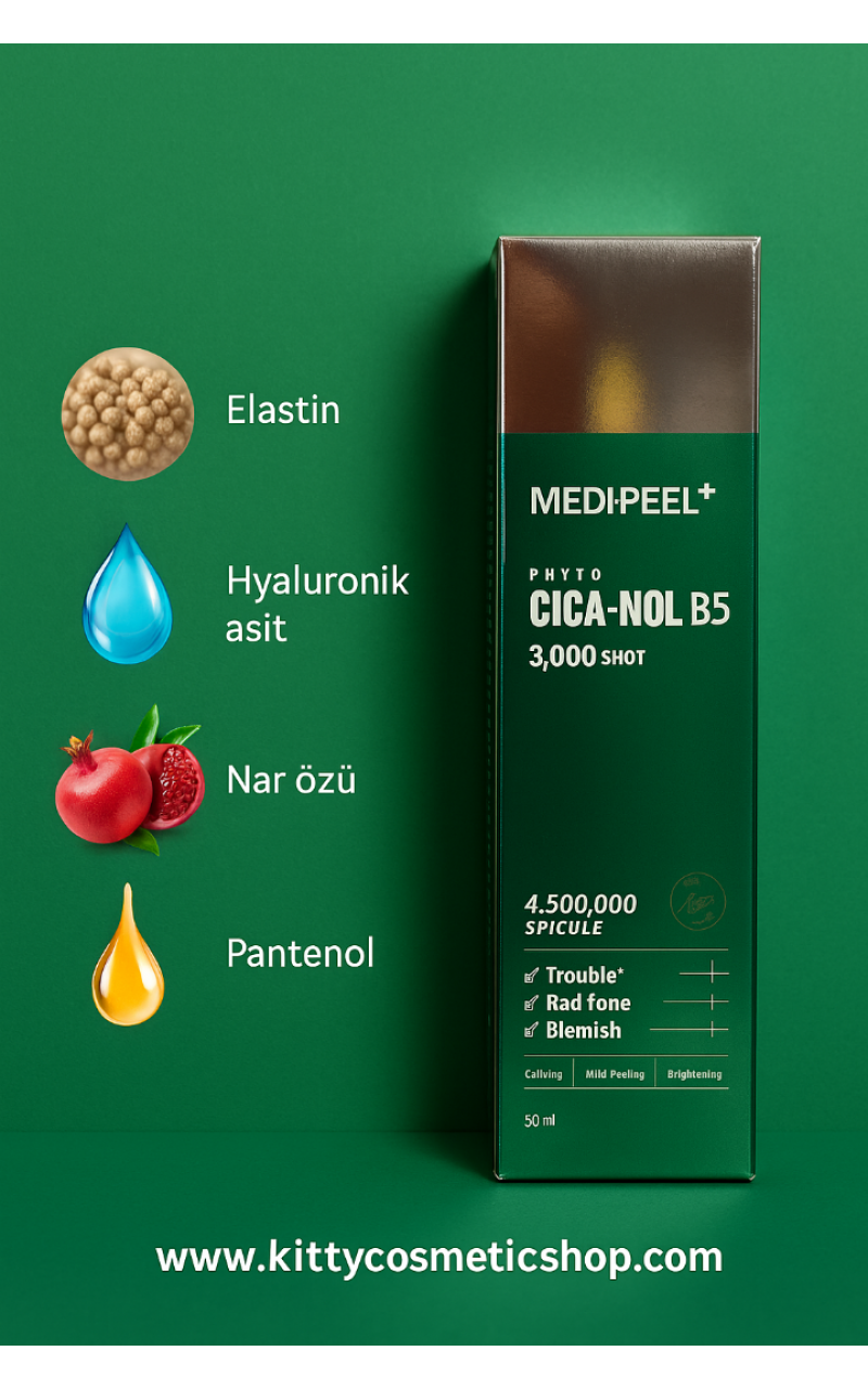 MEDI-PEEL PHYTO CICA-NOL B5 3,000 SHOT SERUM Spiküller ve centella içeren yumuşak peeling serumu 50 ML