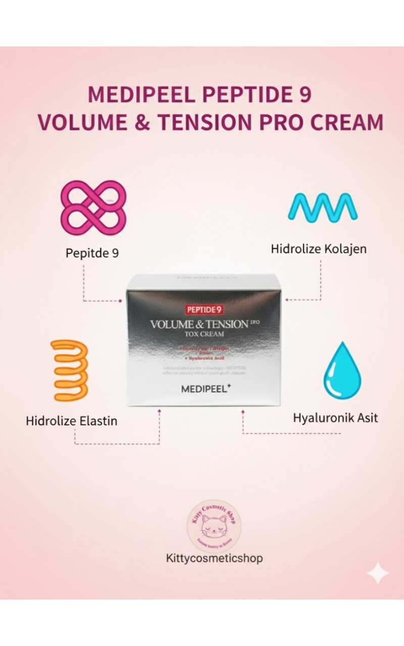 MEDI-PEEL PEPTIDE 9 VOLUME AND TENSION TOX CREAM PROKırışıklıklara karşı matrixyl içeren peptid krem 50 GR