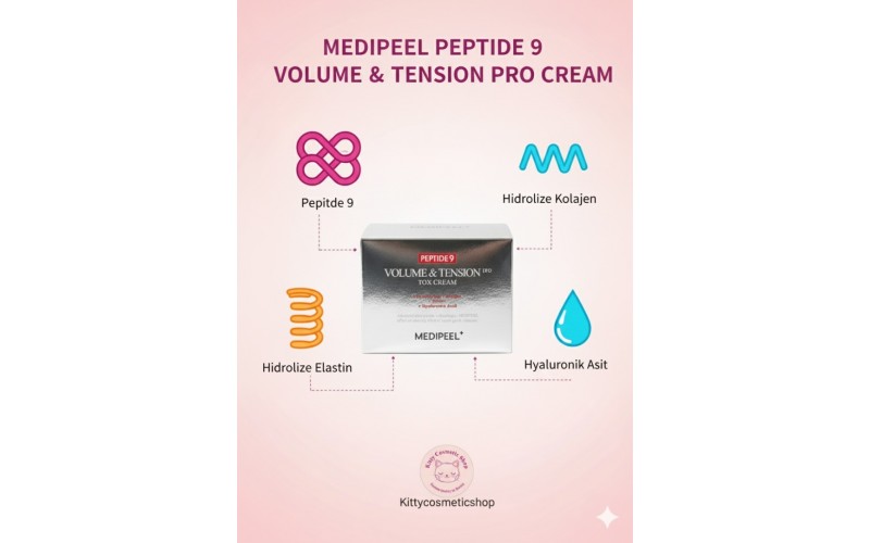 MEDI-PEEL PEPTIDE 9 VOLUME AND TENSION TOX CREAM PROKırışıklıklara karşı matrixyl içeren peptid krem 50 GR